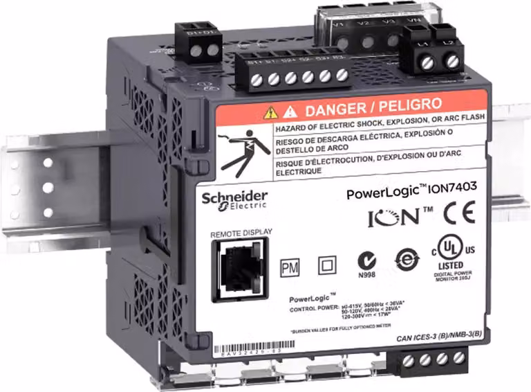 Analizzatore di rete Schneider Electric PowerLogic ION7413, CC, per guida DIN METSEION7413