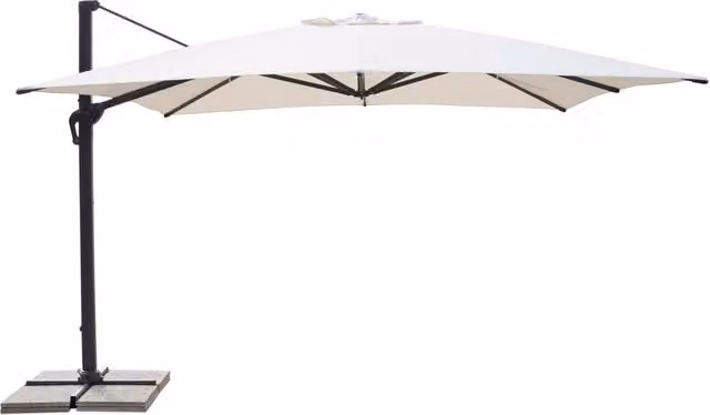 Ombrellone inclinabile a braccio Cheonda Greenwood in alluminio e poliestere L/P: 400 x 400 cm