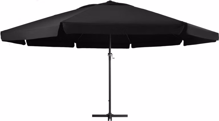 Ombrellone da Giardino con Palo in Alluminio 600 cm Nero