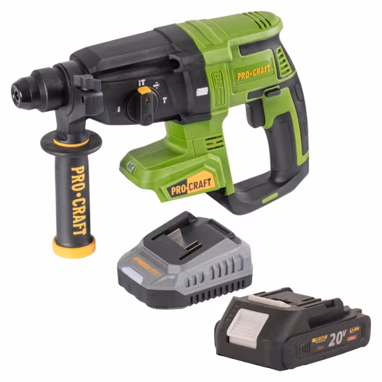 Martello perforatore a batteria Procraft PHA40bb 20 V 2,6 J SDS plus Brushless + 1x batteria 2,0 Ah + caricabatterie