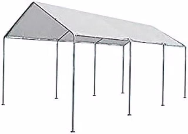 GAZEBO DA GIARDINO "NAMPA" 3x6m TELAIO IN METALLO COPERTURA IN POLIESTERE BIANCO LIF