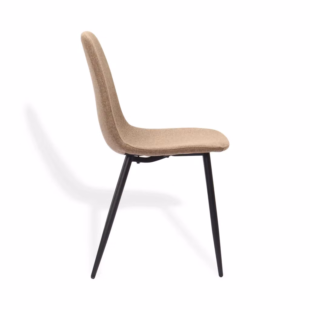 Set di 2 sedie da pranzo Chicfurn in tessuto marrone e metallo in stile scandinavo – 2