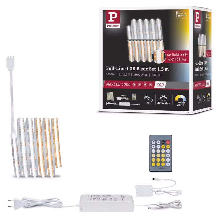 Paulmann MaxLED 1000 Striscia LED a piena linea COB Basisset
