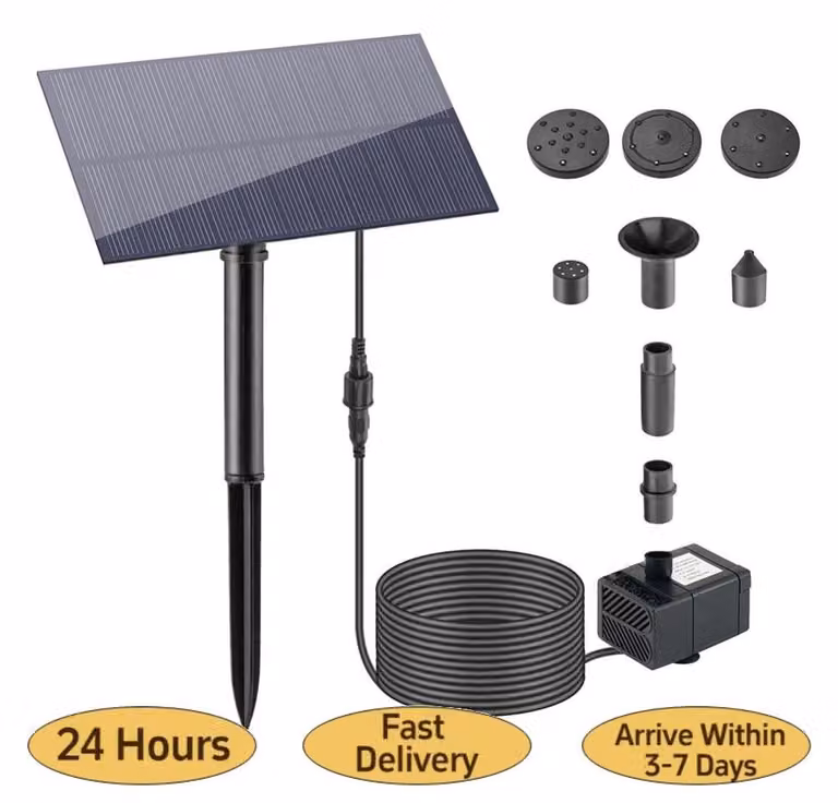 Pannello solare - Pompa di sollevamento - Decorazione da giardino - Palo - 5 W 5 V