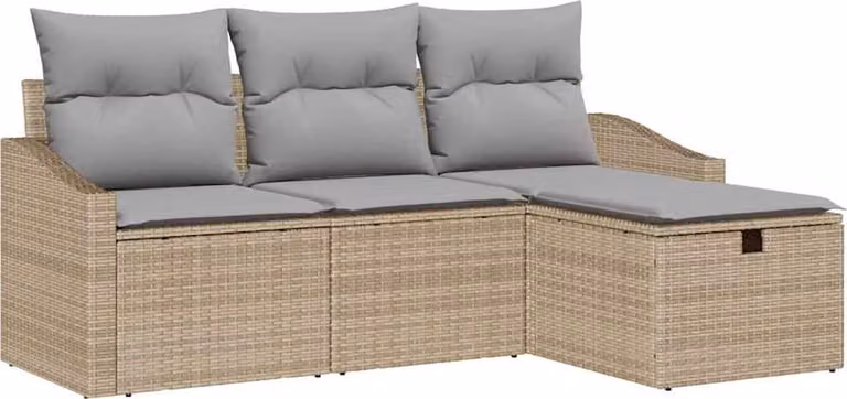 Set di divani con cuscino 4 pcs polyrattan