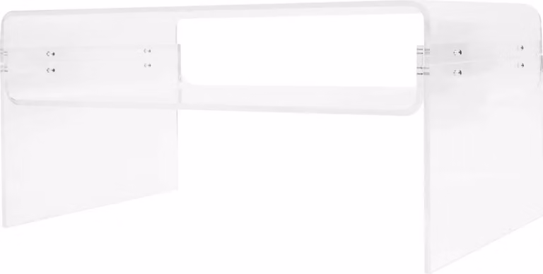 Tavolino da salotto in acrilico - Tavolino rettangolare - Altezza 38,1 cm - Con vano portaoggetti - Portata 60 kg - Design minimalista - Trasparente