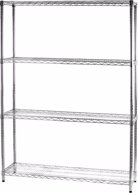 Scaffale 4 Ripiani 121x35x168 cm in Metallo Cromato Tosini