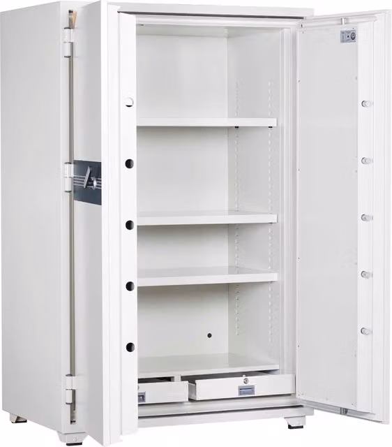 Armadio Blindato e Ignifugo Technomax 635 con Serratura Elettronica, Colore Bianco