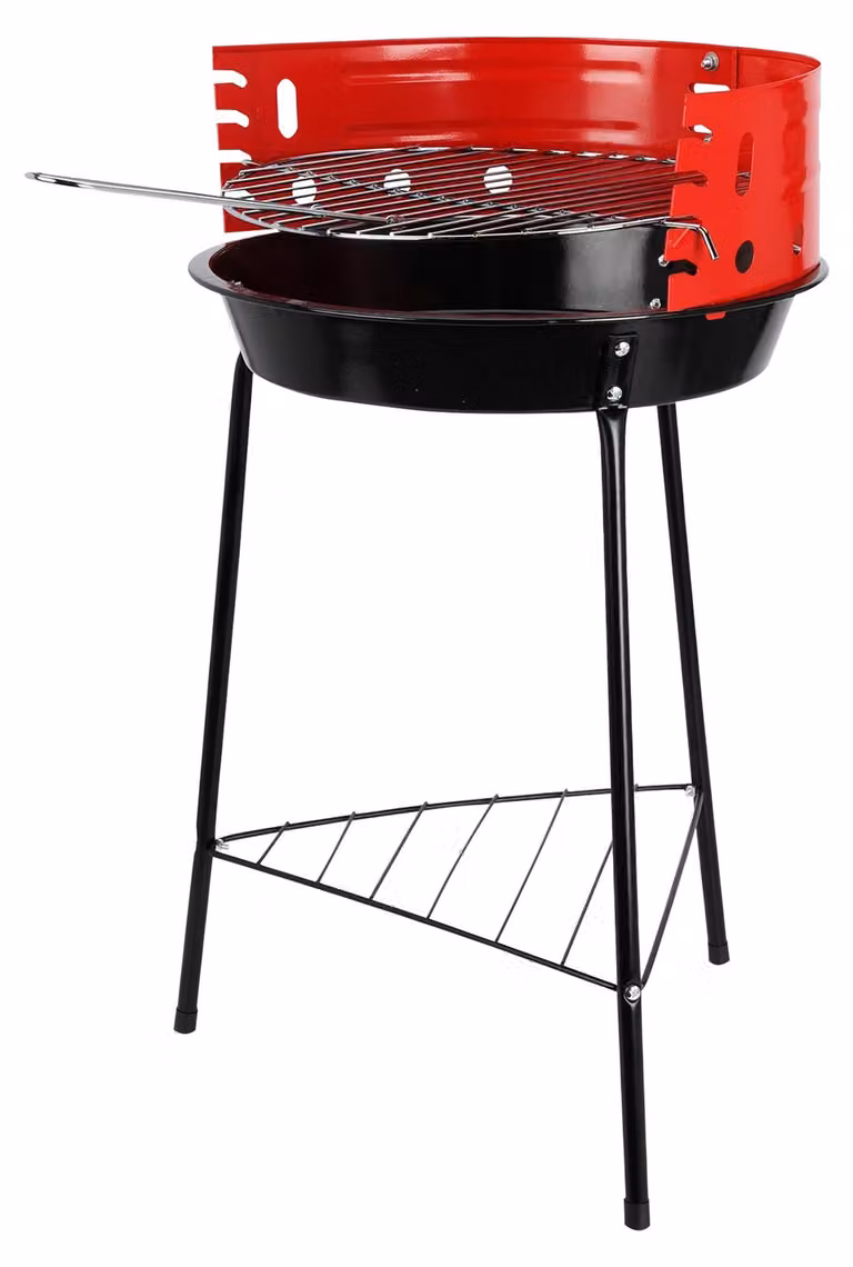 Supporto per barbecue nero/rosso, 33 x 32 x 55 cm