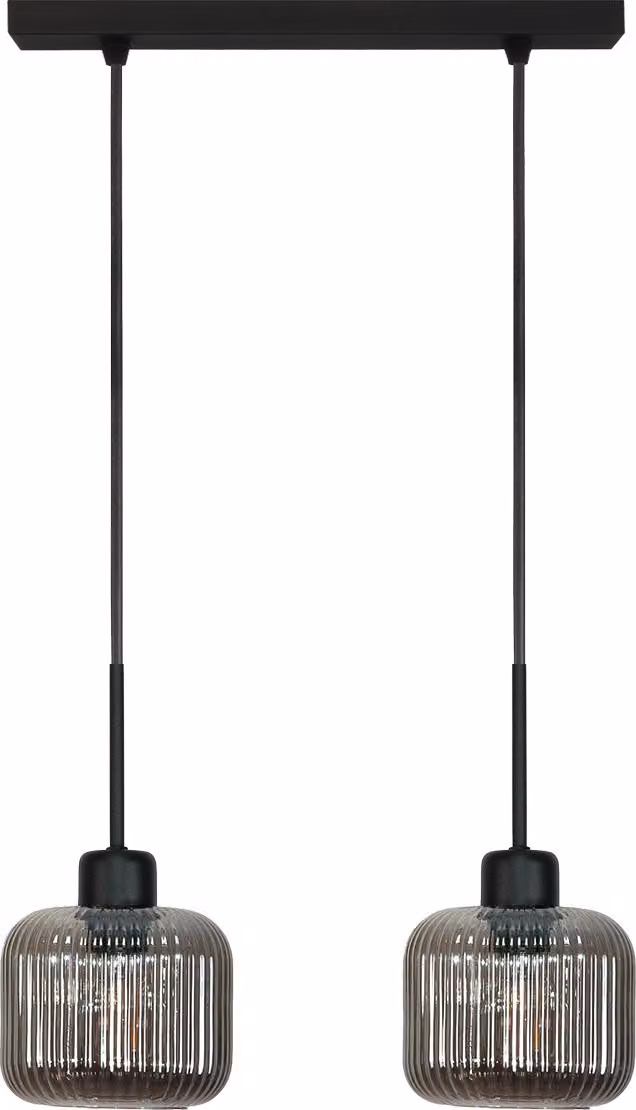 Lampadario A Sospensione Nero Lampada In Vetro Grafite Beka Grigio 15-008