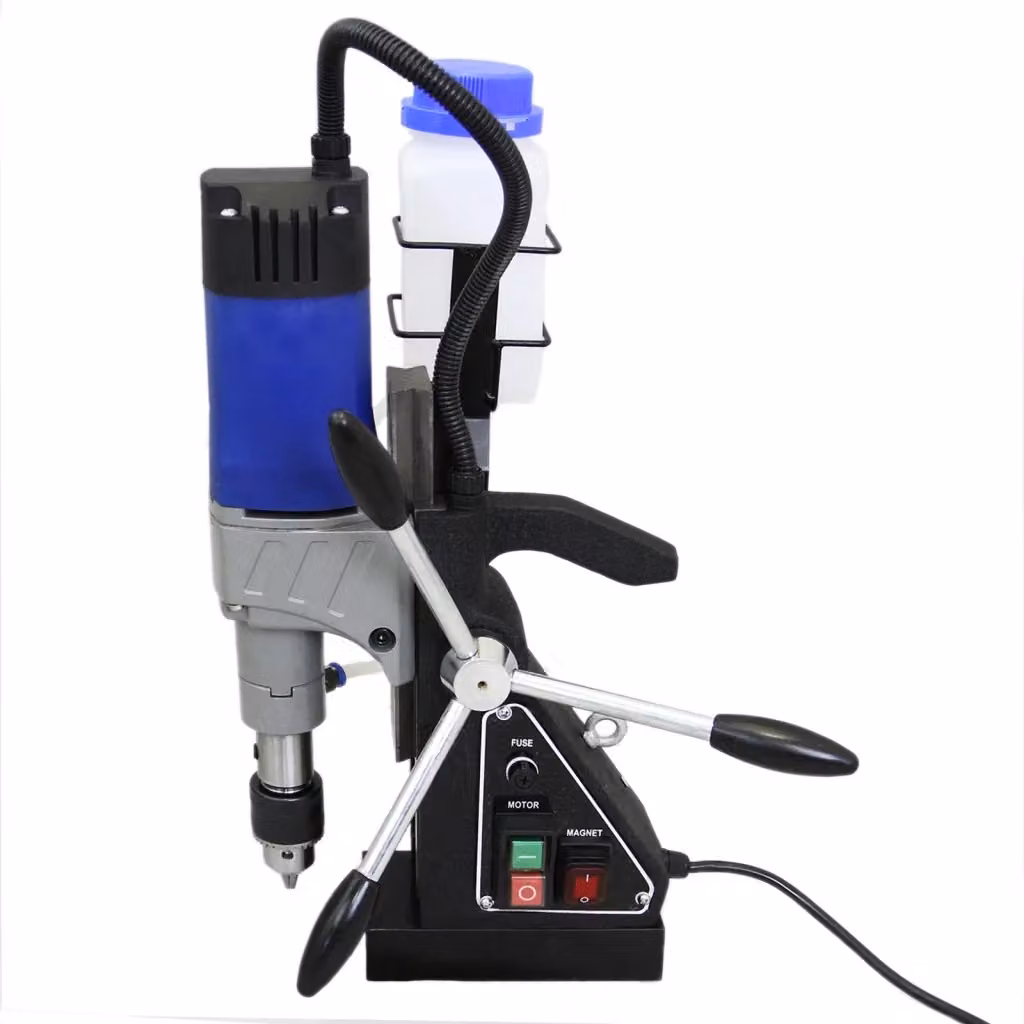Base Magnetica per Trapano Colonna T-Mech con Adattatore Carotatrice Diametro 35mm, Mandrino e Chiave, Colore Nero – 2