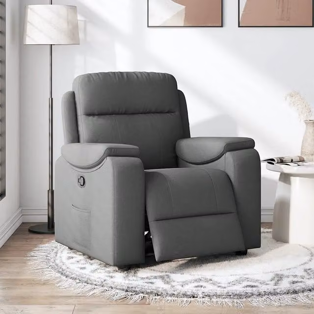 Divano Sedia-Poltrona reclinabile in Tessuto Grigio Scuro 344740