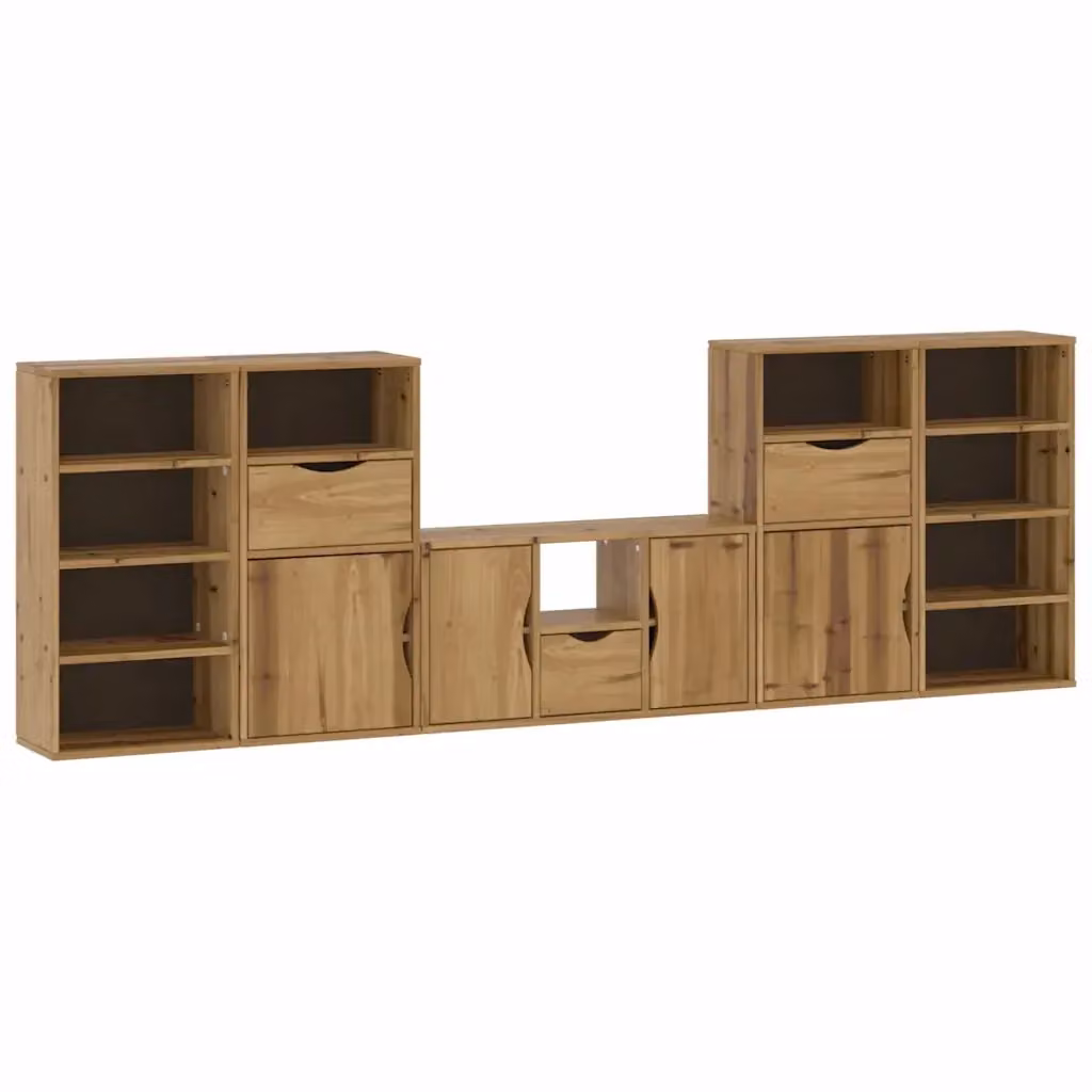 Mobile TV con Contenitore ODDA vidaXL in Legno Massello di Pino, Marrone, L/P/H: 160 x 40 x 79 cm – 2
