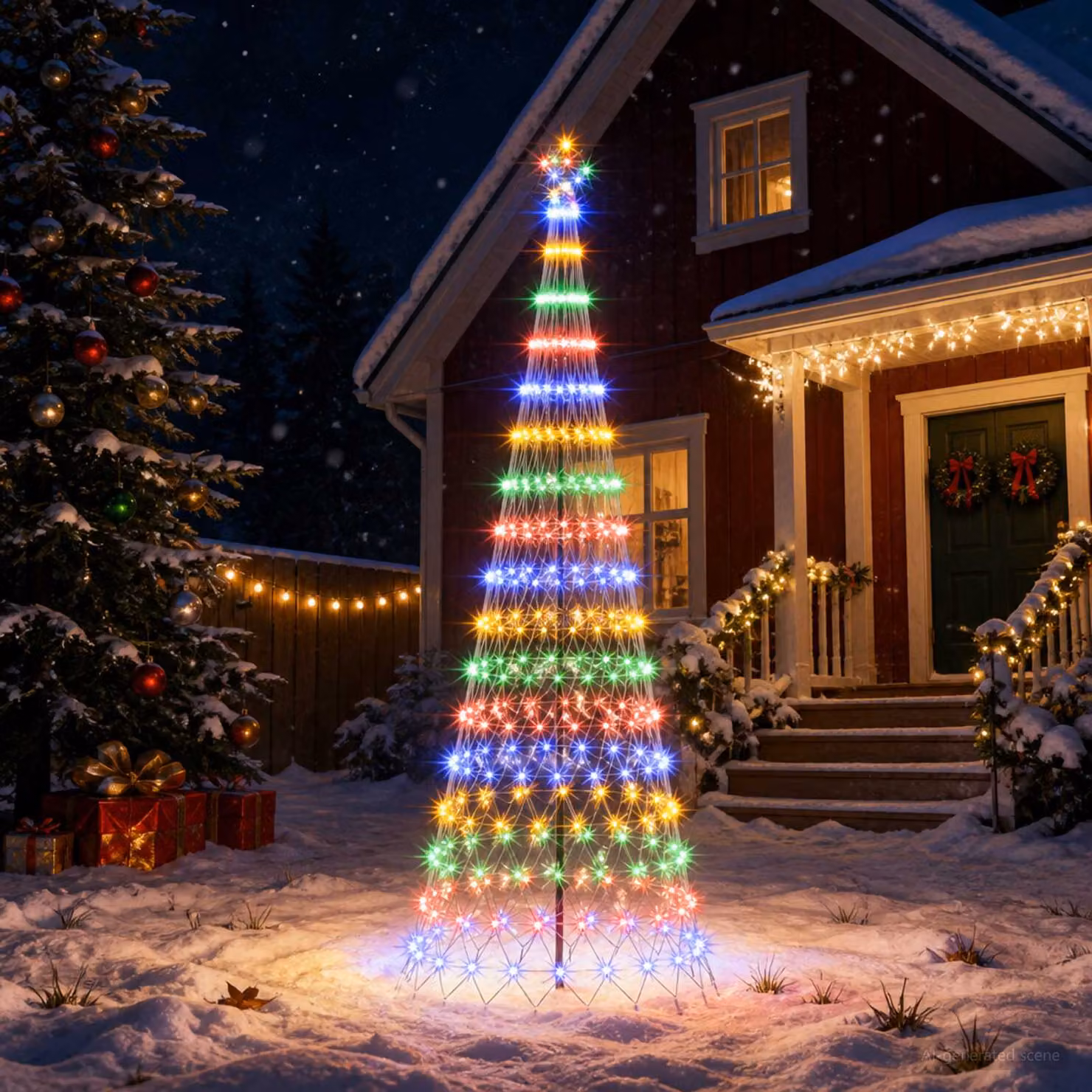 vidaXL Albero di Natale LED 300 cm 350 LED Multicolore Ferro Nero