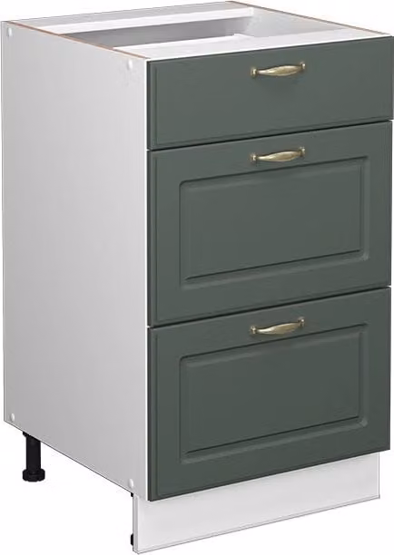 Mobiletto base per cucina Fame-Line Verde-oro rustico/Bianco 50 cm senza piano di lavoro Vicco