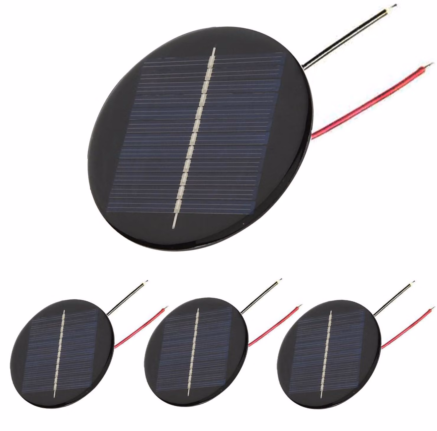 Mini pannello solare da 6V, 0,5W, 80mm, confezione da 4 pezzi, per progetti fai-da-te
