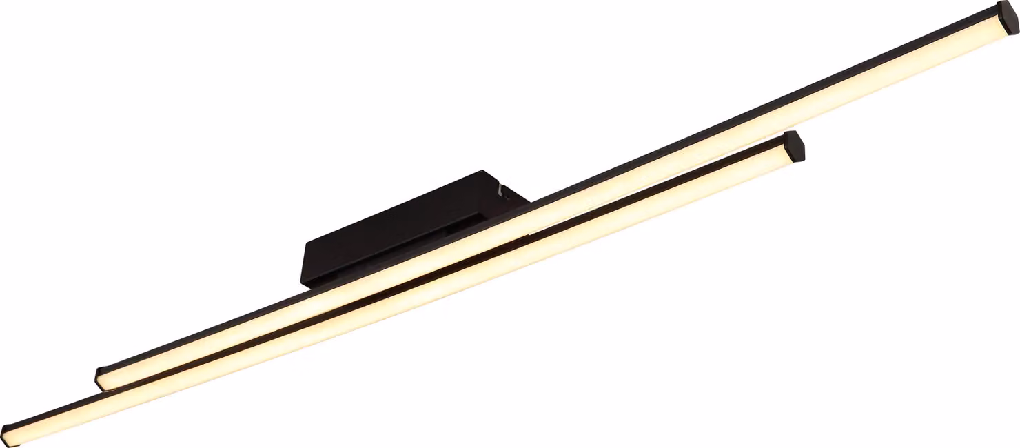 Lampada a soffitto Globo Lighting, struttura in metallo nero opaco, diffusore in plastica nera opaca e plastica opale, profilo esagonale, dimensioni: 1100x60x66 mm, include LED 24W 230V, flusso luminoso: 2530 lm, emissione luminosa: 1800 lm, temperatura d
