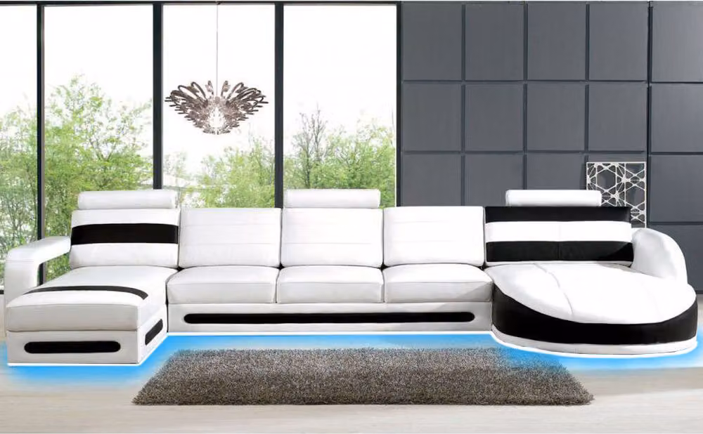 Wohnlandschaft Sofa Eckcouch Polster Garnitur Eck Ecke Sofas XXL Ecksofa mit USB