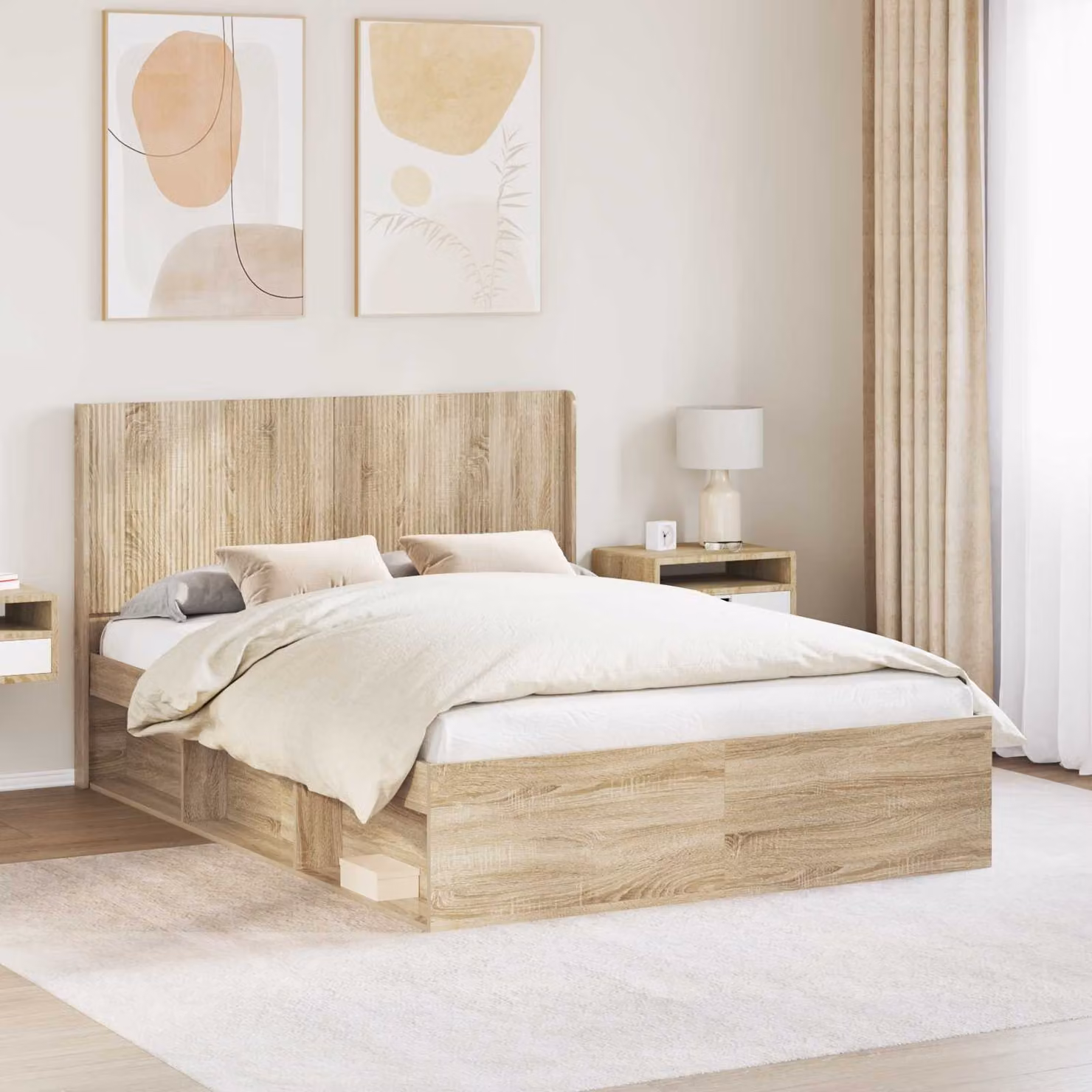 Testiera Letto vidaXL in Legno Ingegnerizzato Rovere Sonoma, Colore Marrone