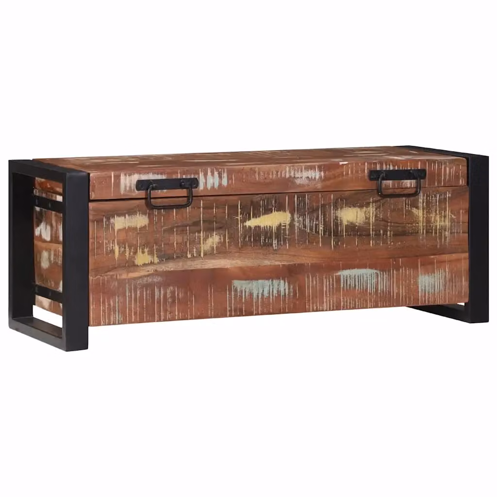 Cassapanca da stoccaggio in legno stile industrial marrone L 80 x P 30 x H 30 cm CFW4970916 – 2