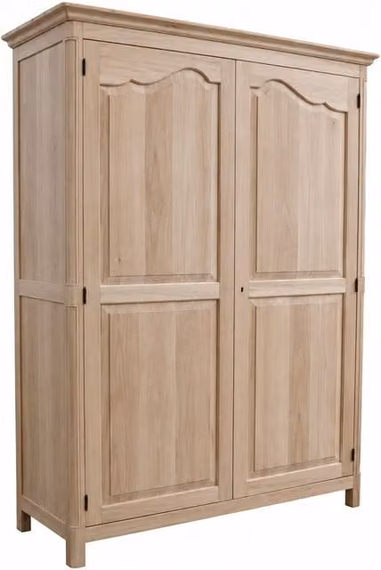 Armadio classico in legno grezzo a 2 ante Mobili 2G L/P/H: 157 x 60 x 217 cm – 1