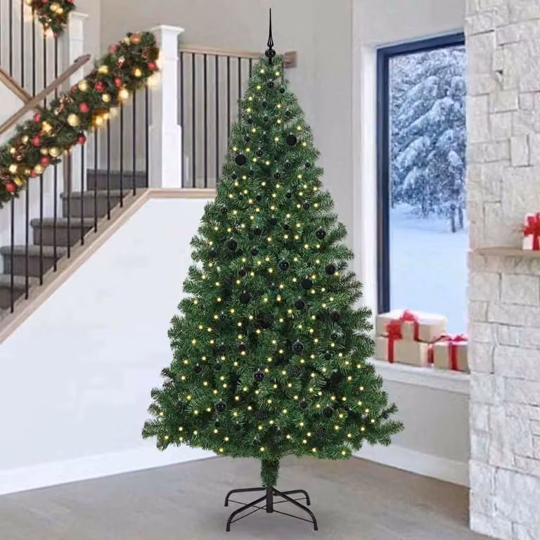 Maison Exclusive - Albero di Natale artificiale con 300 LED e supporto, verde, 240 cm