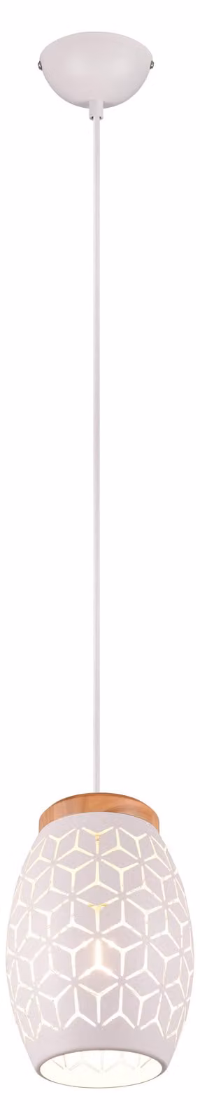 Lampada a sospensione Reality Bidar E27 ⌀15 cm, bianco opaco, regolabile in altezza