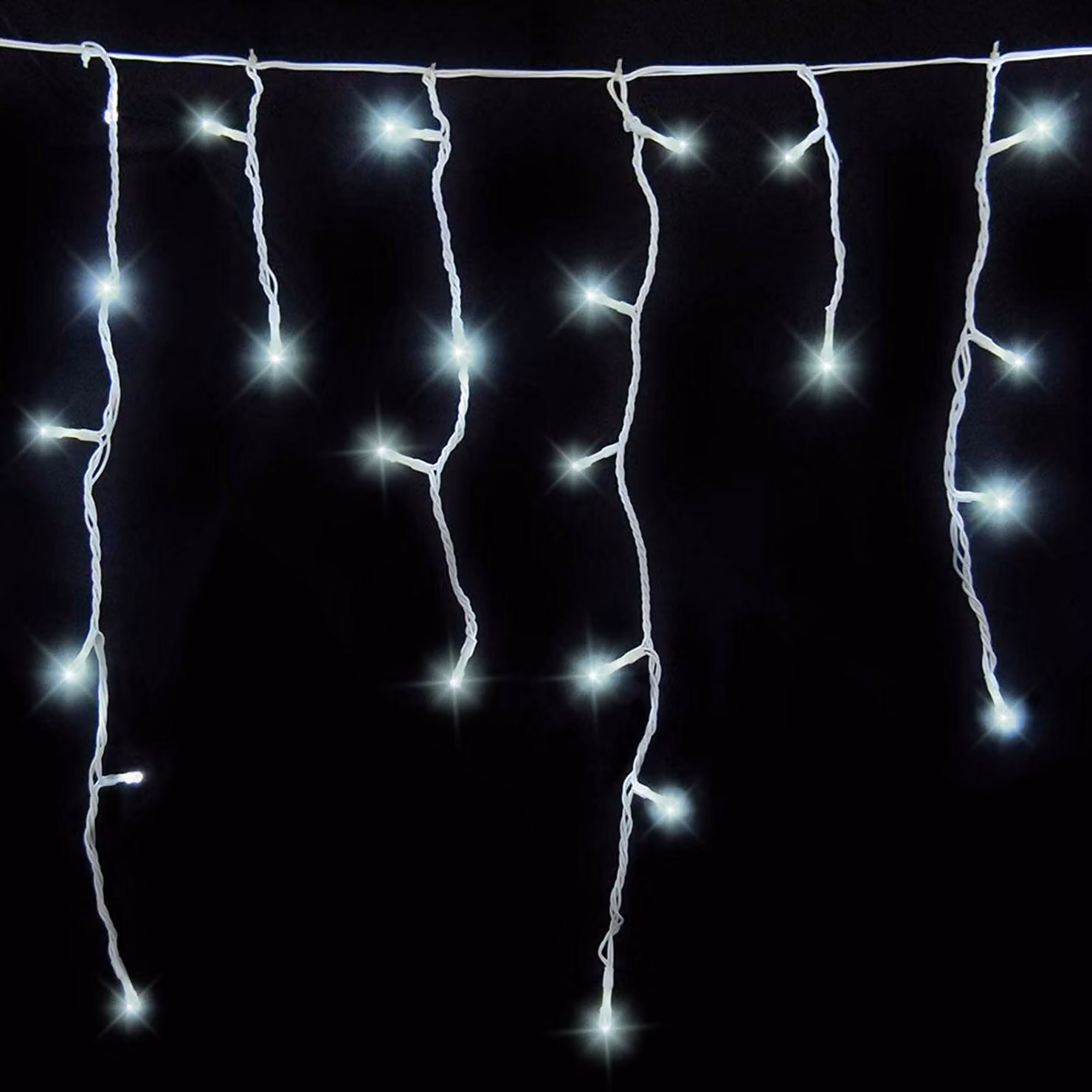 Catena luminosa a LED "Eisregen", 24 metri, 960 LED, luce bianca fredda, timer, grado di protezione IP44