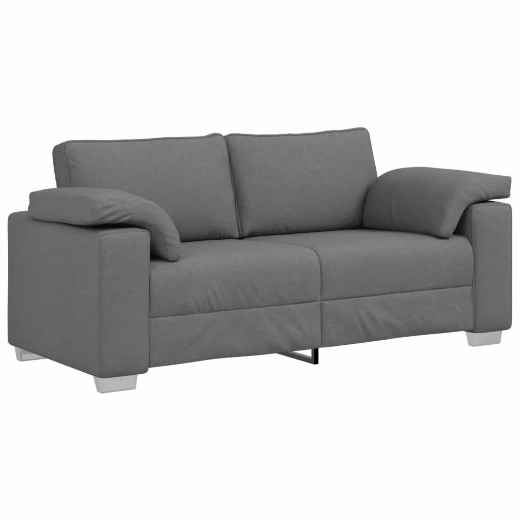 Divano a due posti moderno vidaXL in tessuto grigio con cuscini inclusi L: 180 cm, H: 77 cm, P: 82 cm – 2