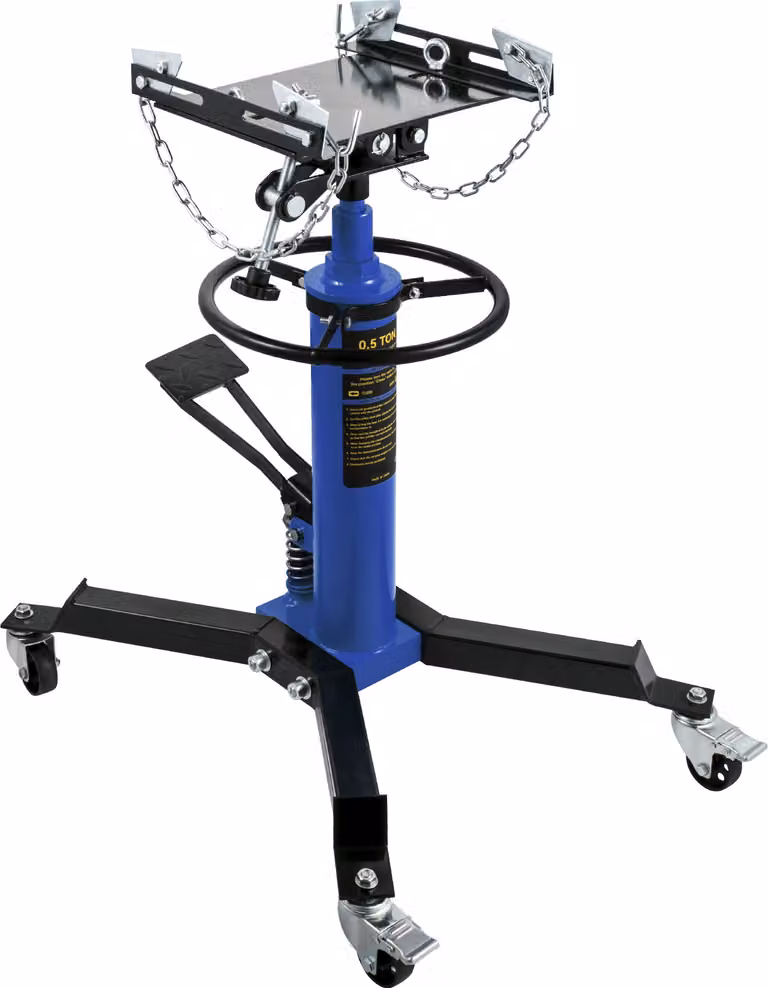 Cric ad ingranaggi SucceBuy, portata 0,5 tonnellate/1100 libbre, telescopico idraulico, piantana a 2 stadi con pedale, ruota girevole a 360° per garage/officina, paranco, blu