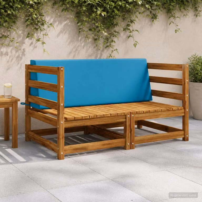 Cuscino schienale vidaXL SOEST in poliestere, azzurro, 120 x 40 cm