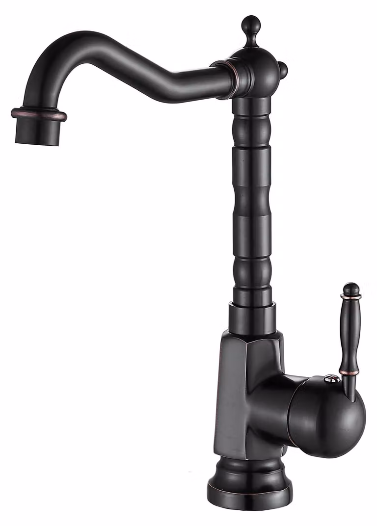 Miscelatore monocomando per cucina, con bocchetta girevole, finitura bronzo
