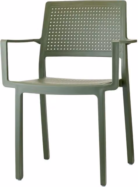 SET 4 PEZZI SEDIA EMI CON BRACCIOLI TECNOPOLIMERO MADE IN ITALY SCAB DESIGN - Verde oliva 56