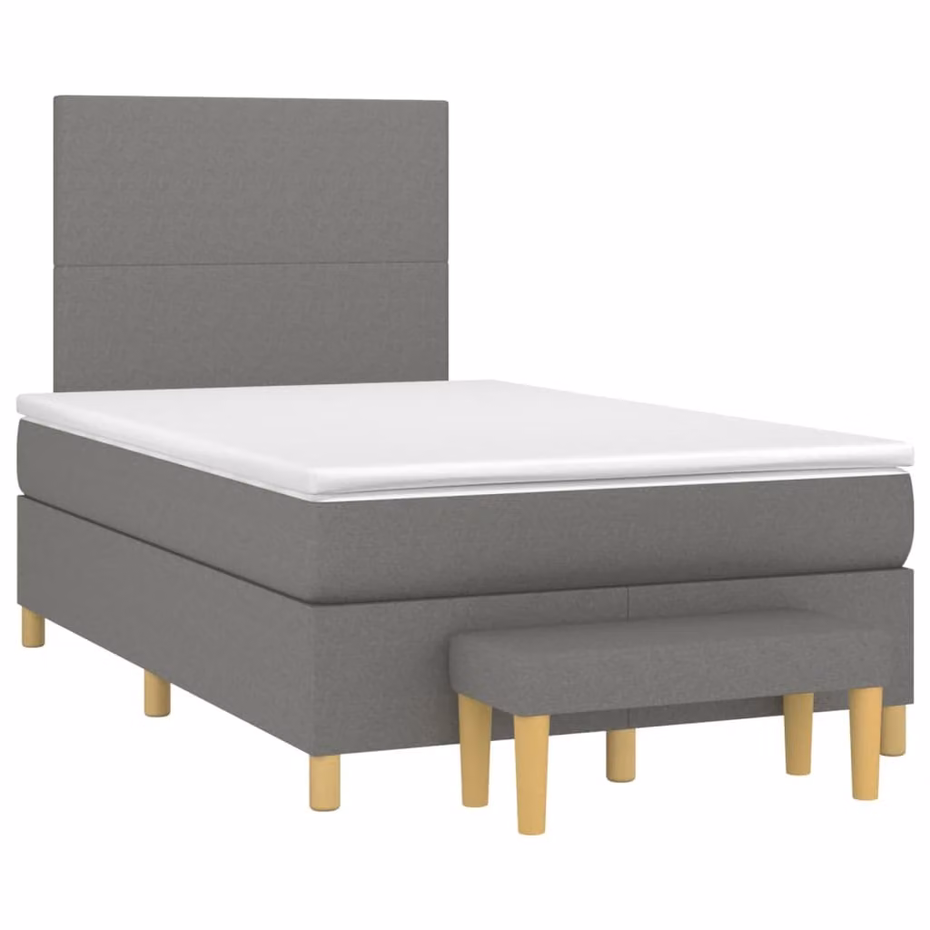 Maison Exclusive - Letto boxspring con materasso grigio scuro 120x190 cm Tessuto