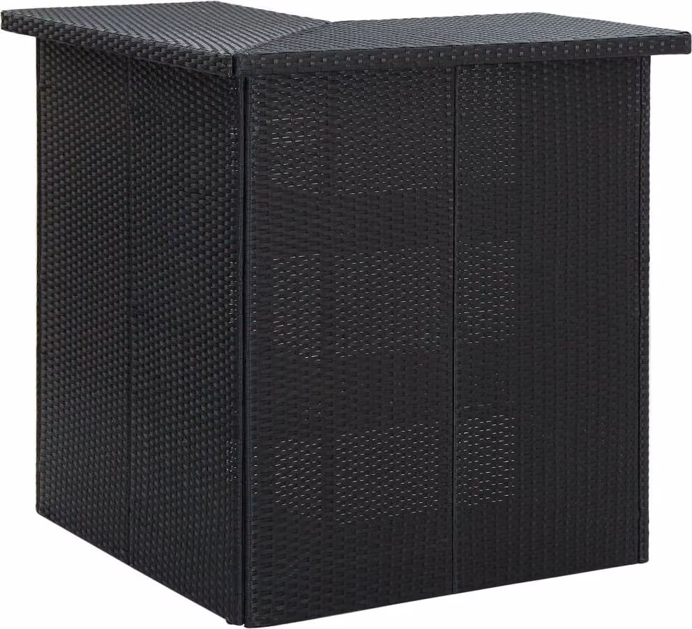 Set da Bar da Giardino 4 pz con Cuscini in Polyrattan Nero