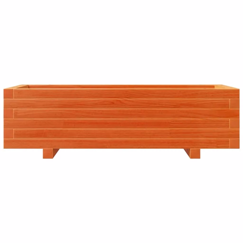 Fioriera rialzata in legno di pino massiccio marrone con finitura a cera per giardino e patio L: 90 cm, P: 40 cm, H: 26,5 cm – 2