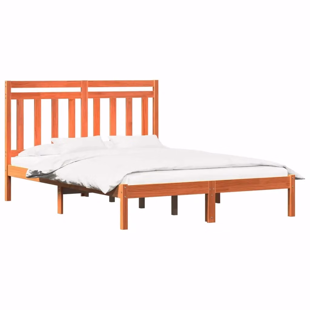 Struttura del letto in legno di pino vidaXL marrone cerato L/P/H: 205,5 x 145,5 x 100 cm – 2