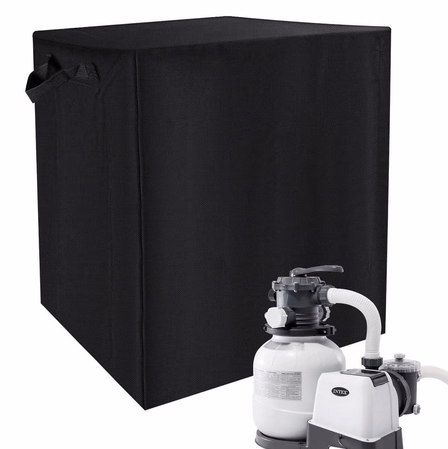 Copertura per pompa per piscina, sistema di filtrazione a sabbia, tessuto Oxford 420D, completamente resistente ai raggi UV, impermeabile, dimensioni 60x50x66 cm