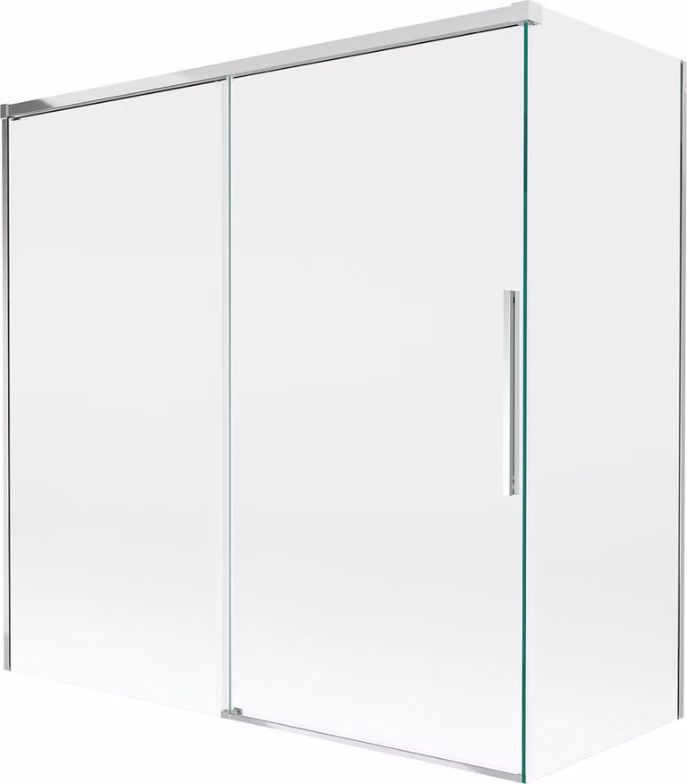 Mexen Rox paravento da vasca da bagno scorrevole a 2 ante 160 + 80 x 150 cm, trasparente, cromo - 8C9-160-080-01-00