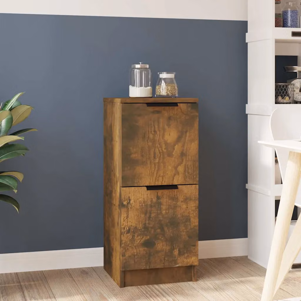 Credenza vidaXL in Legno Multistrato Rovere Fumo Marrone, Design Minimalista a Parete, L/P/H: 30 x 30 x 70 cm