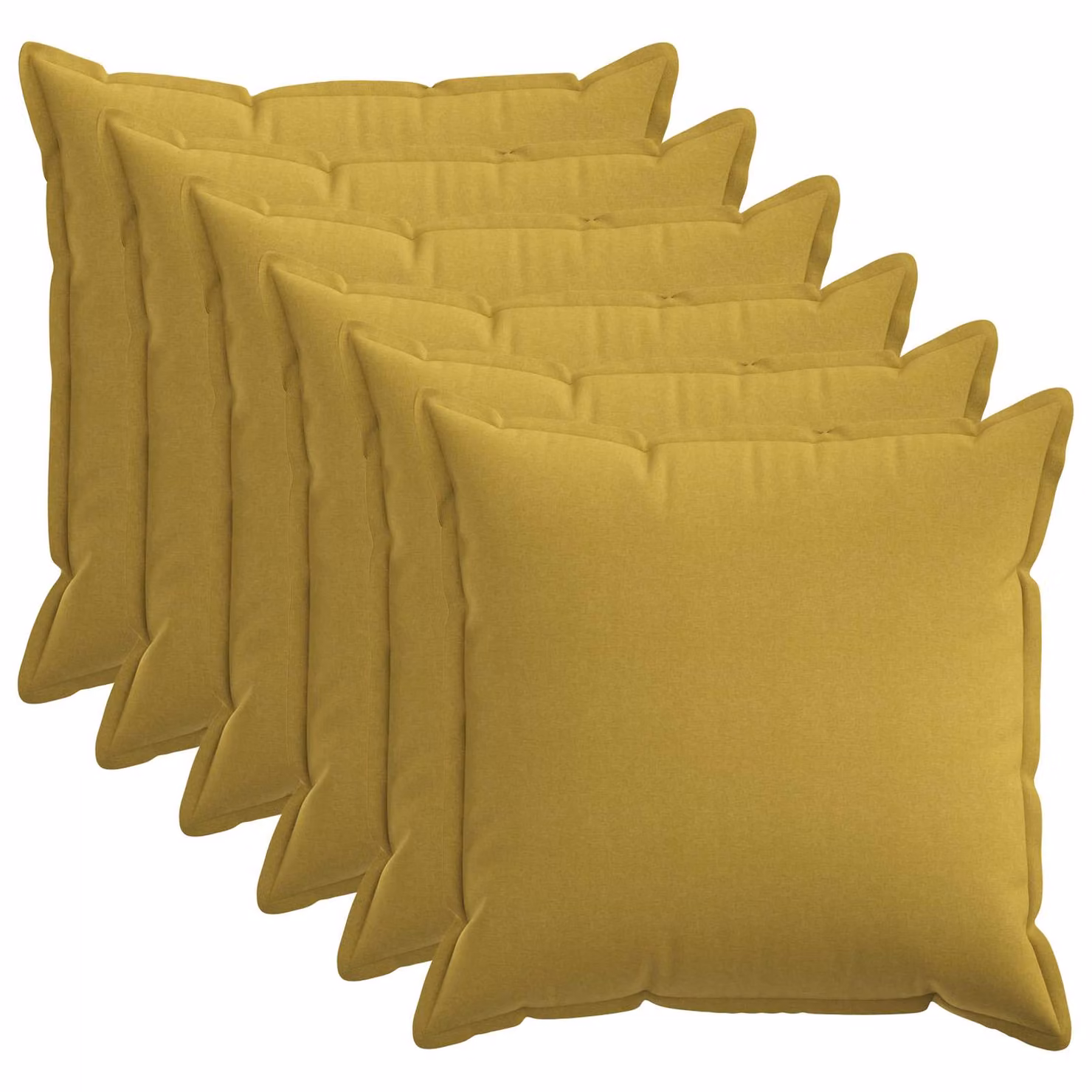 Set di 6 federe vidaXL HOUTEN quadrate in poliestere, colore verde e giallo, 80 x 80 cm