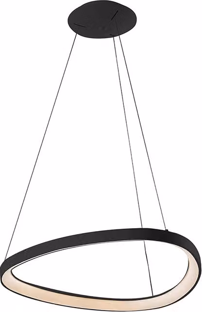 Lotus Sospensione a LED 48W 3000K Nero - Lampada da soffitto asimmetrica moderna IP20 CRI80 dimmerabile - Rossini Group