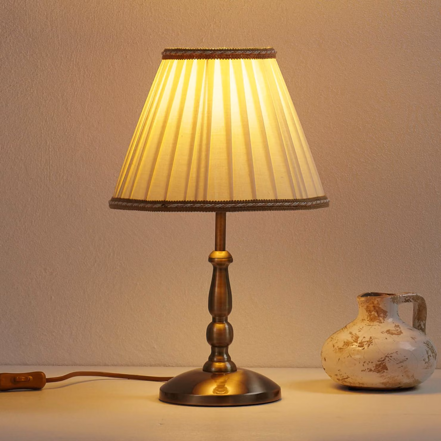 ORION Lampada da tavolo ROSELLA, Bronzo / Ottone antico, Soggiorno / Sala da pranzo, Metallo, Antico, Lampada da tavolo