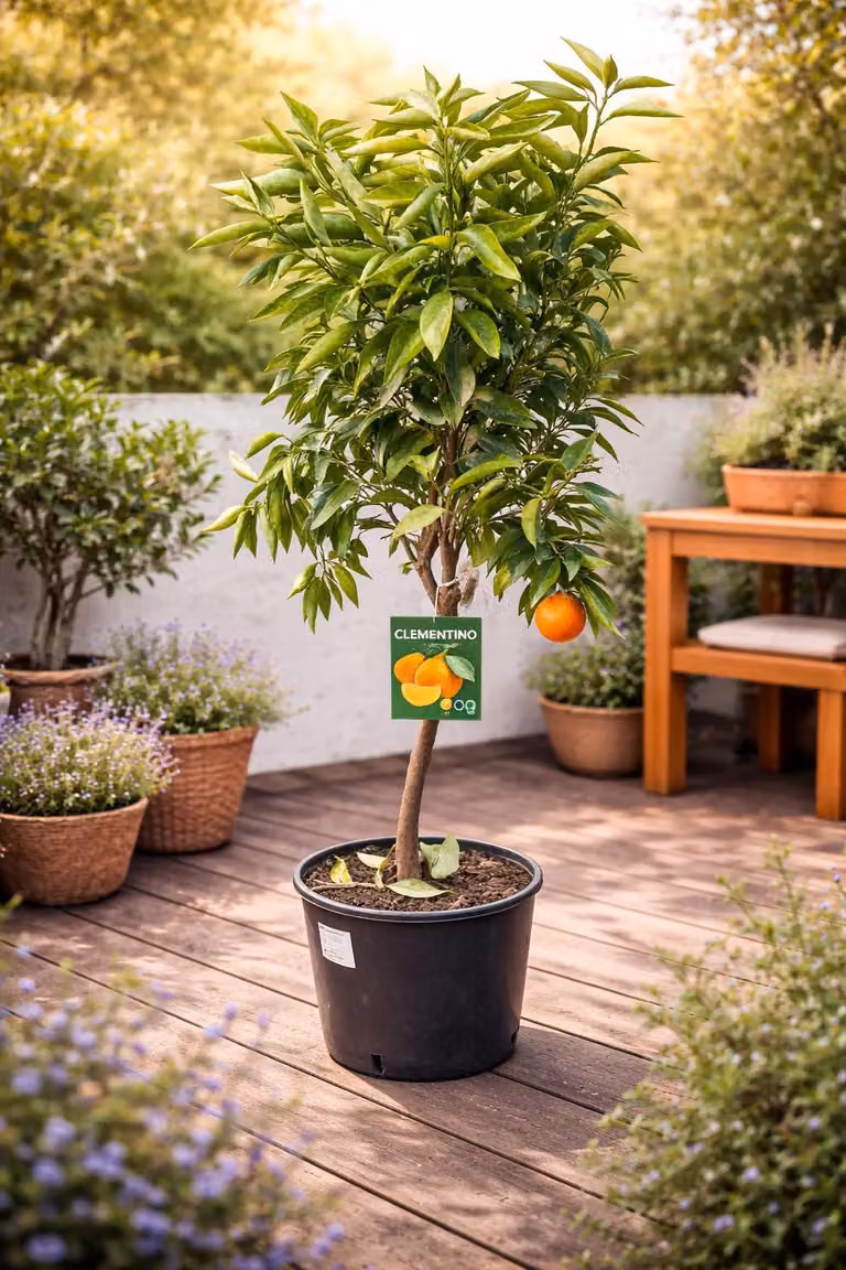 Albero di clementine resistente al freddo Citrus × clementina 130–170 cm – Albero di clementine mediterraneo per giardino, terrazza e vaso