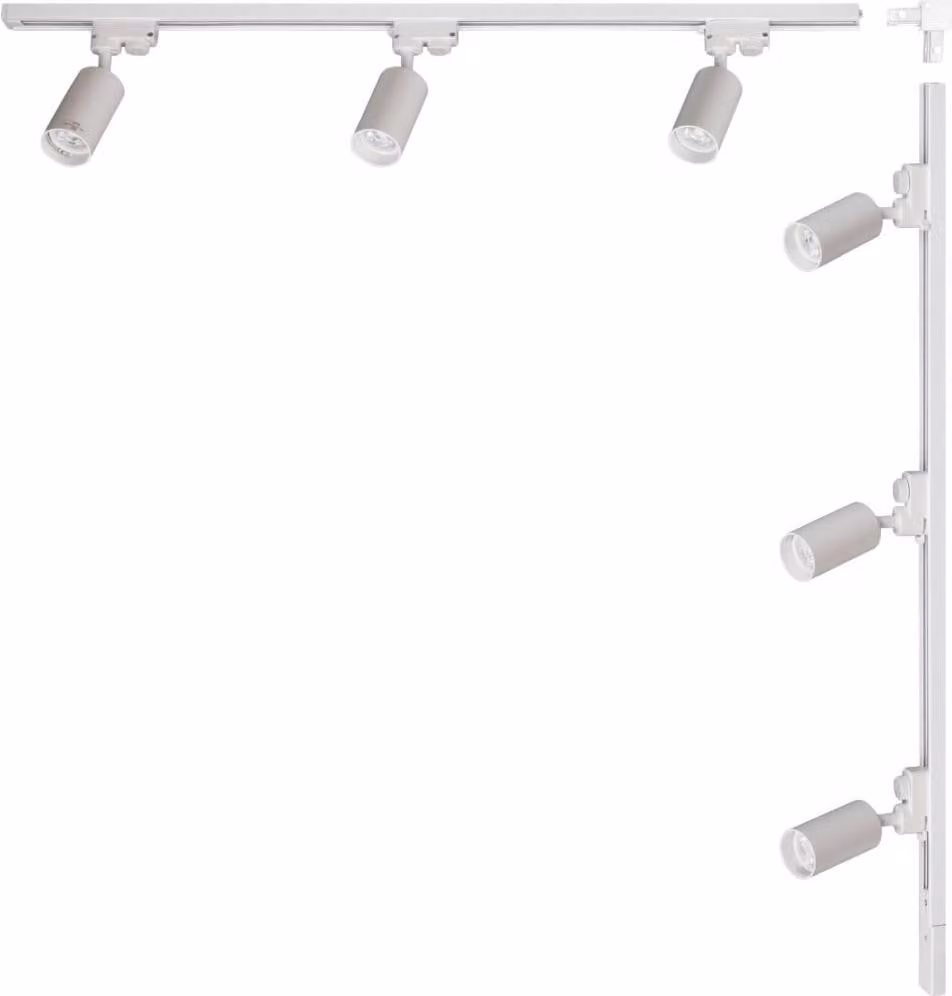 Set di binari bianco L 1x1m con faretti monofase 3565 Zuma Line