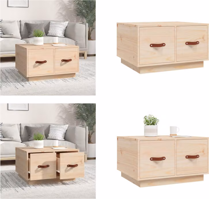 vidaXL Tavolino 60x53x35 cm in pino massiccio - Tavolino - Tavoli da caffè - Tavolino - Tavolino da divano