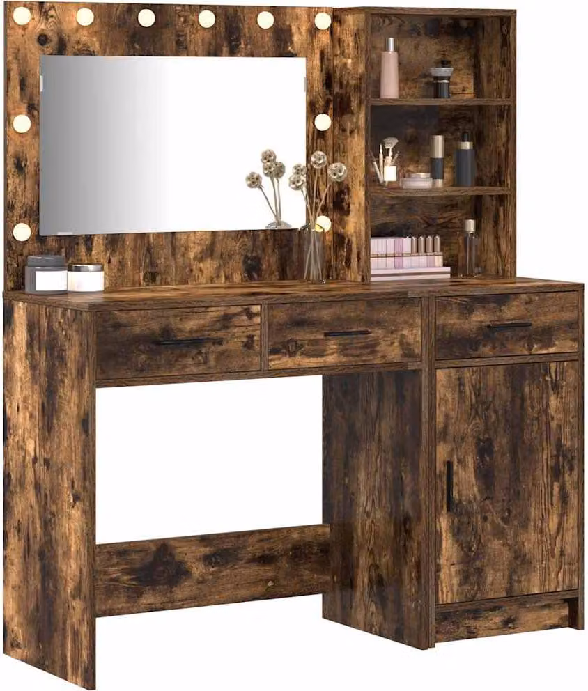 Tavolo da Trucco con cassetto 2 pcs Marrone Legno multistrato