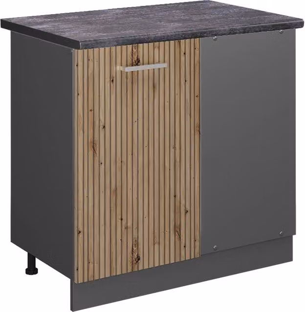 Mobile ad angolo cucina R-Line Rovere artigianale/Antracite 86 cm, PL Antracite Vicco