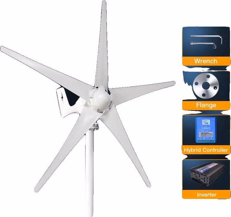 Generatore eolico, alta efficienza, potenza 3000 W, compatibilità di tensione 48 V, impianto isolato-b, 3000 W-b, 48 V