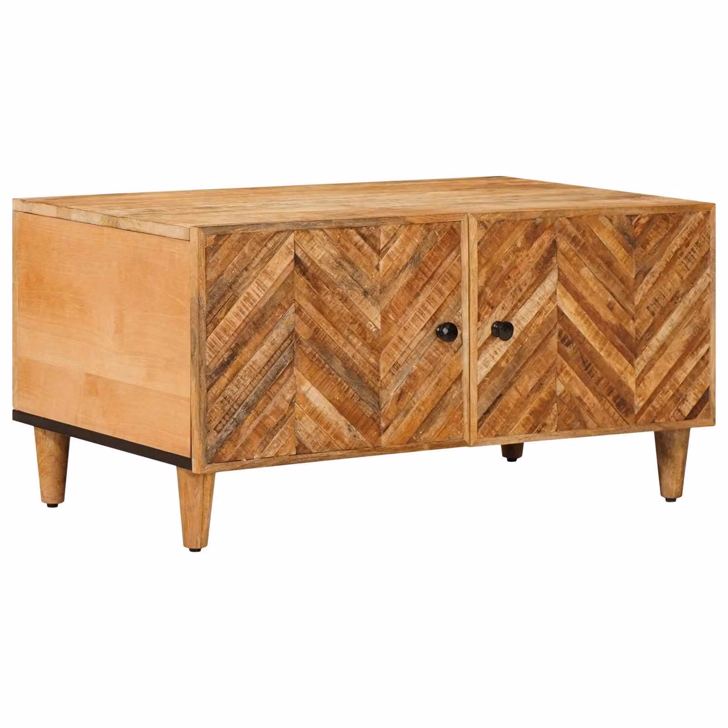 vidaXL Tavolino da salotto moderno in legno di mango e metallo marrone L/P/H: 80 x 50 x 40 cm